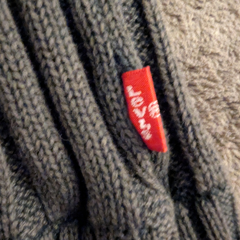 NWT Levi's 💯 Cotton Charcoal Ribbed Crew Neck Sweater Size XL - Picture 3 of 9